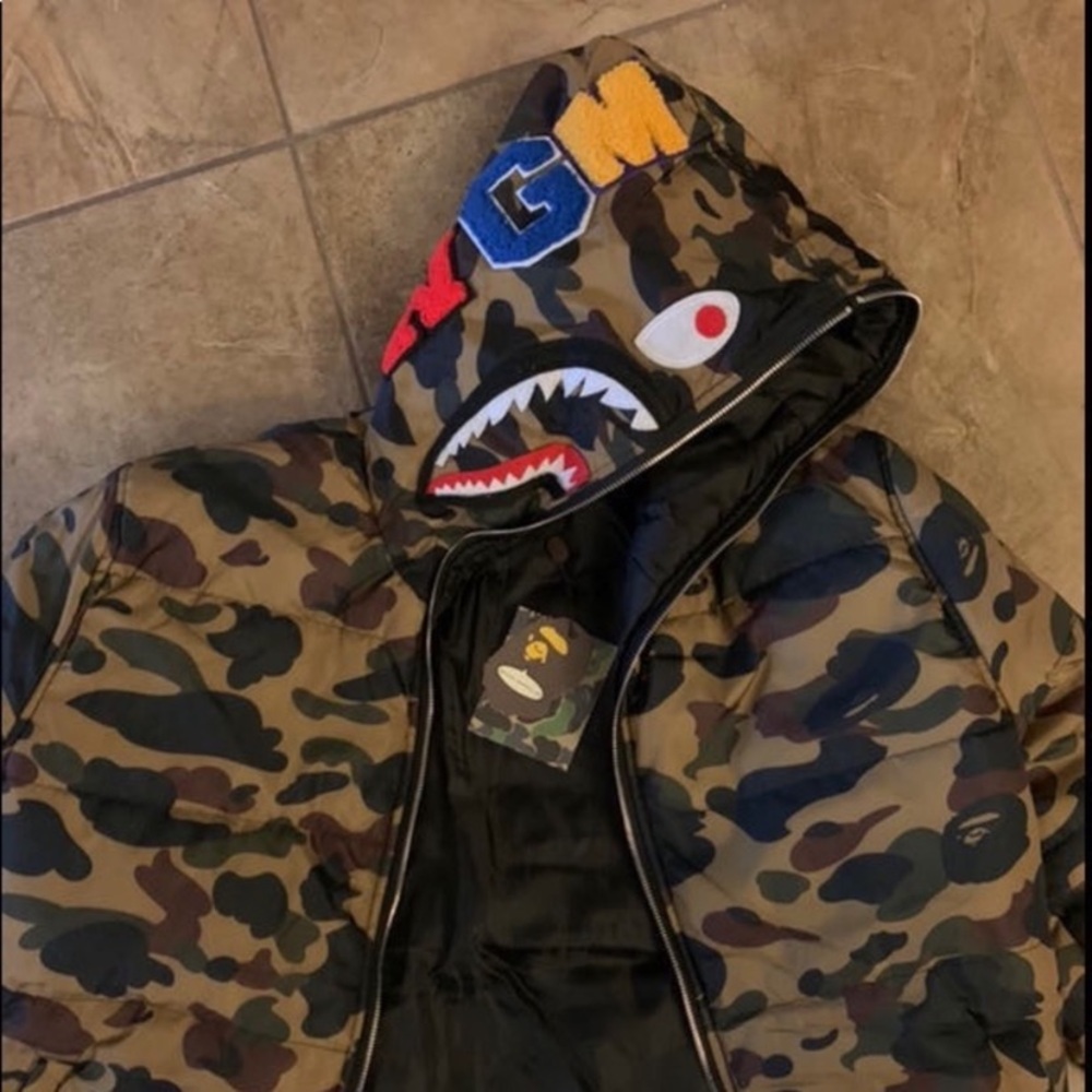 NWT BAPE camo puffer jacket
